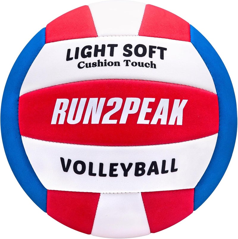 RUN2PEAK Light Soft Beginner Volleyball - Lightweight Soft Foam Composite Cover Training Ball, Official Size 5 - Gentle on Arms, Safe for Indoor Play, Youth Practice, or Recreational Games - Image 1
